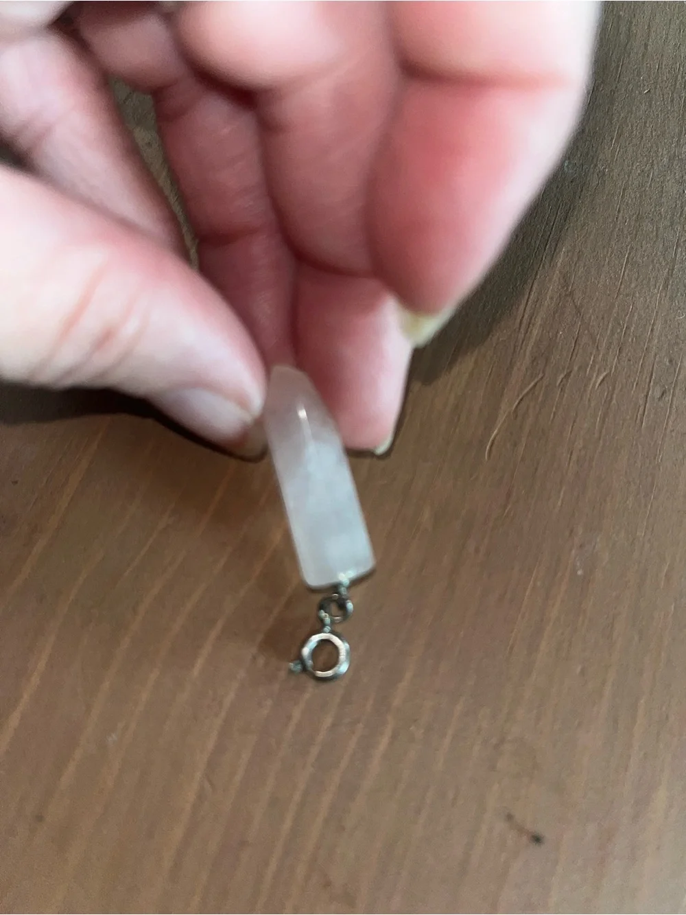 Rose quartz set copper wrapped ring handmade and silver jump clasp rose pendant